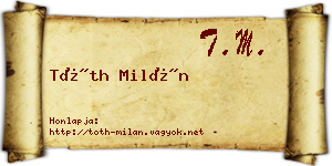 Tóth Milán névjegykártya